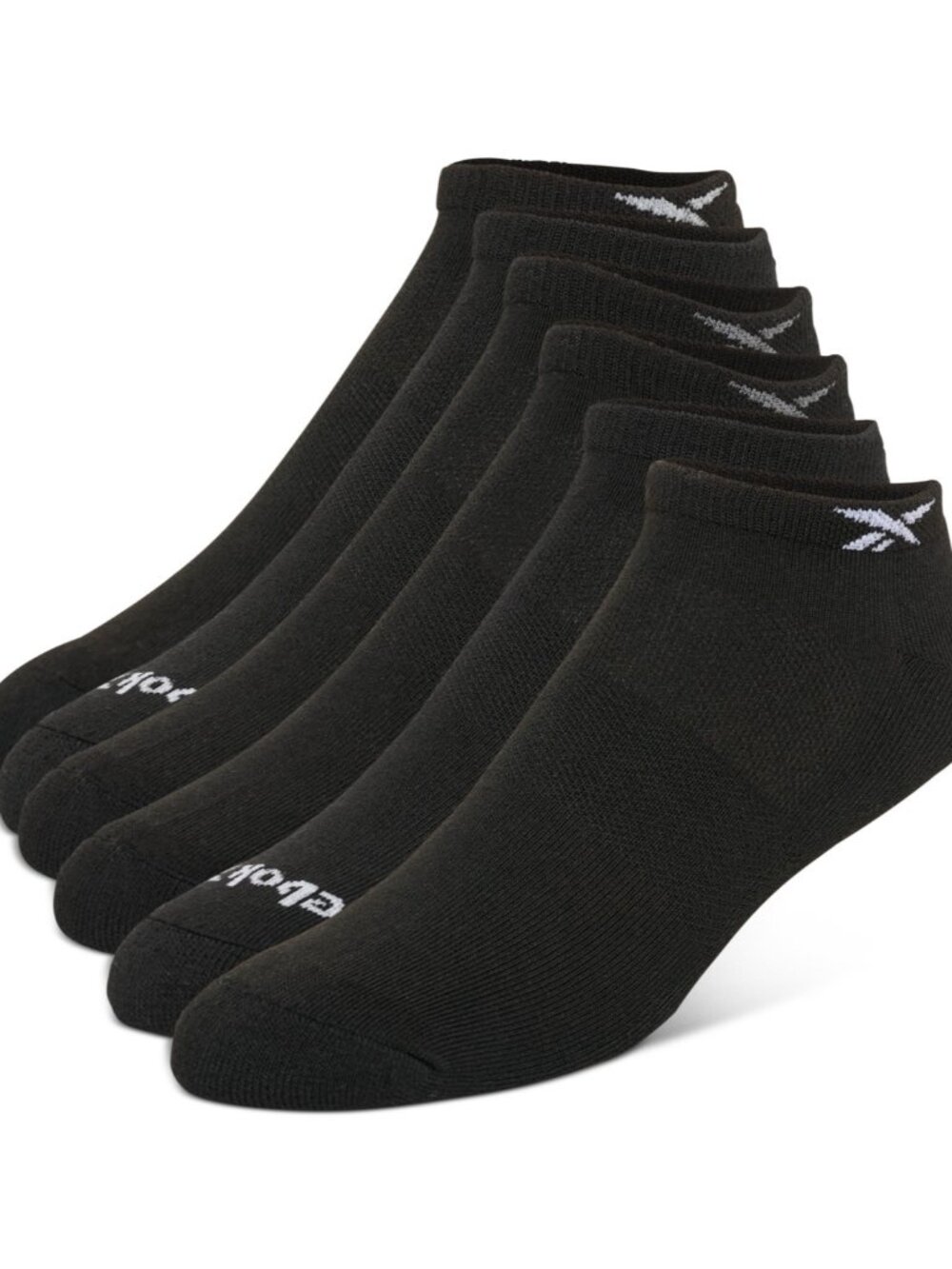 Reebok Men's Classic Black 6 Pair Terry Performance Low Cut Socks Size 6-12.5